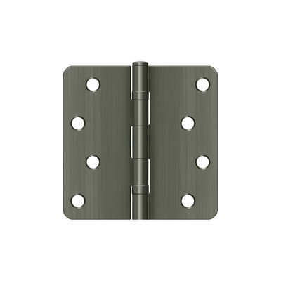 Deltana S44R4BB15A, charnière à rayon 4 po x 4 po x 1/4 po, à roulement à billes, en nickel antique
