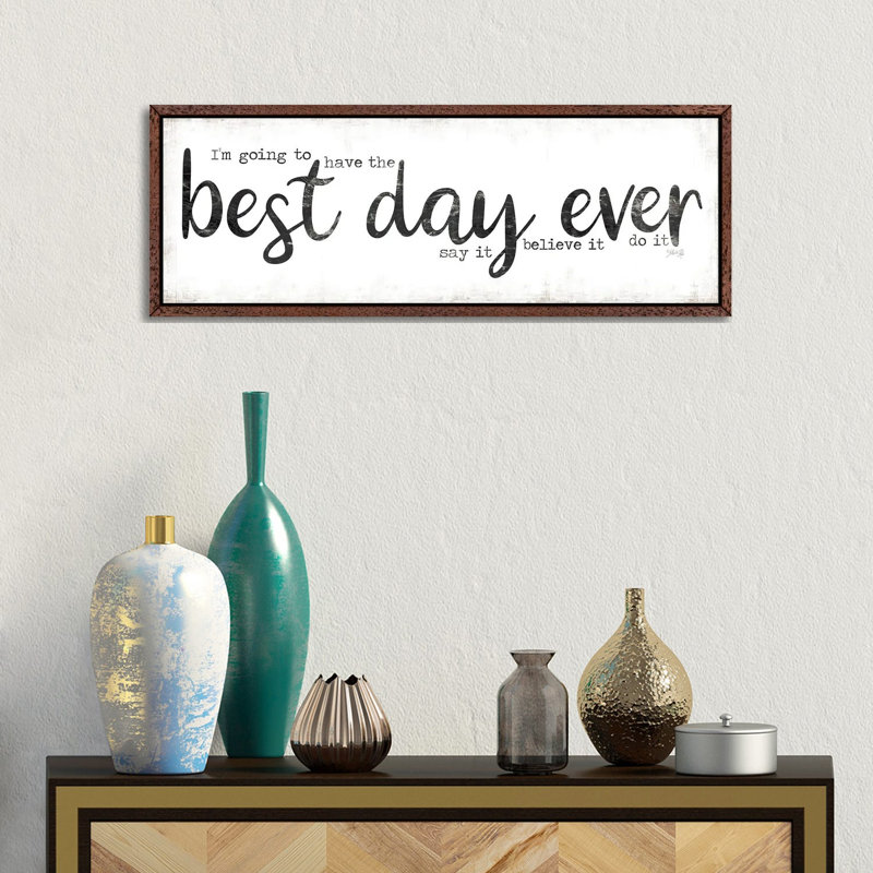 Best Day Ever by Marla Rae - Panoramic Print on Canvas, 30.48 cm H x 91.44 cm W, Brown Floater Frame