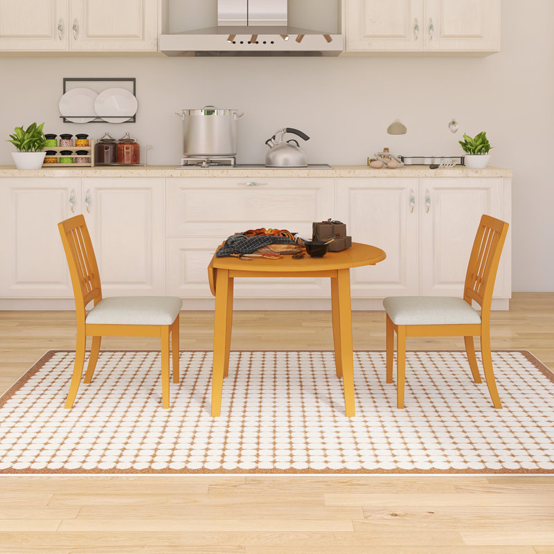 Ensemble de table de salle à manger moderne 3 pièces 42,36 "avec 2 chaises rembourrées, Marron clair