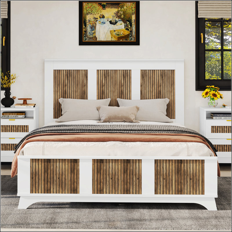 Grand lit plateforme Farmhouse, Blanc