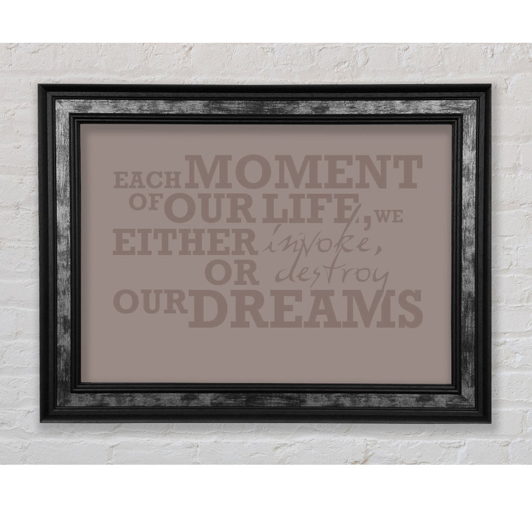 Nutrioso Motivational Quote Each Moment Of Our Life Pink Framed Print Wall Art