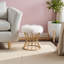 Repose-pieds rond en fausse fourrure avec pieds en métal Influencer