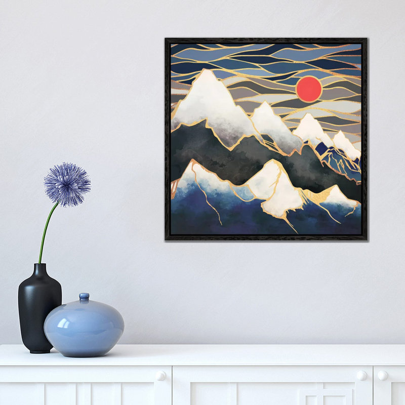 Ice Mountains - Print on Canvas, Black Framed, 45.72 cm H x 45.72 cm W