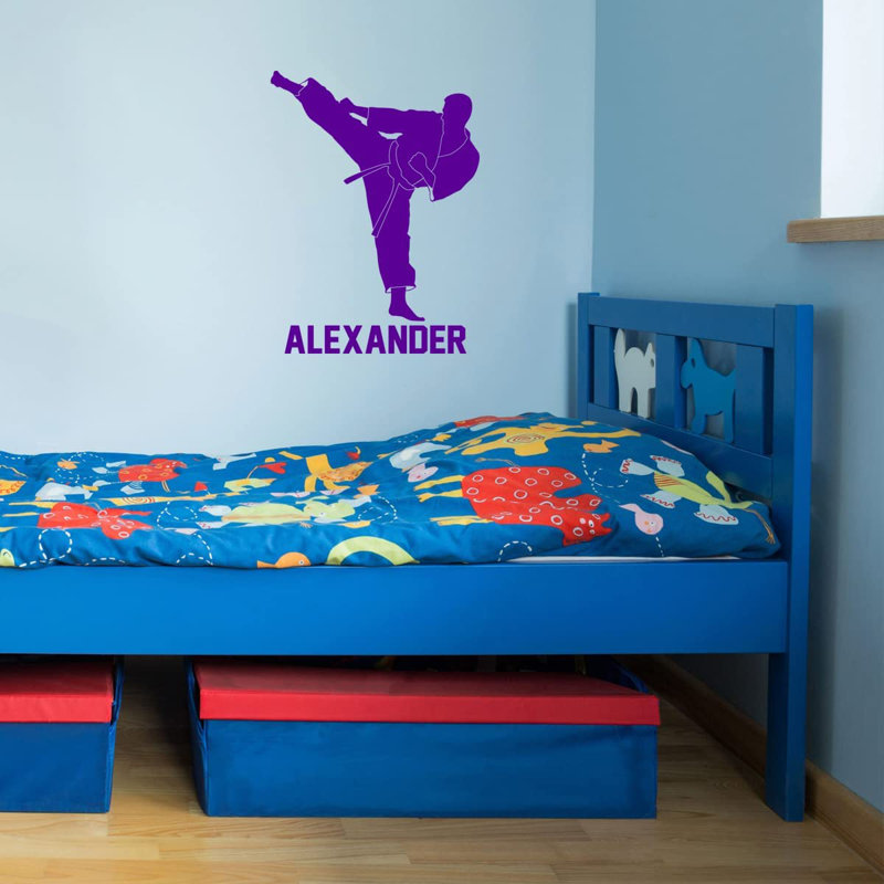 Adhésif décoratif trinité karaté personnalisé pour enfants Trinx - CS100, H 13 po x l 10 po, Mauve