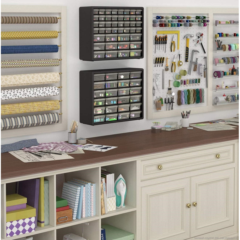 Black Plastic 24-Drawer Stackable Storage Cabinet