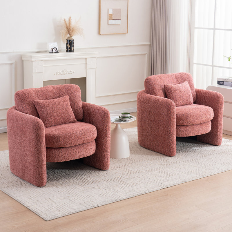 Chaise de coin arrondie moderne - convient à de nombreux cas de figure, siège simple élégant pour les espaces modernes, Rouge