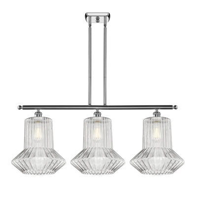 Luminaire suspendu linéaire à 3 lumières pour îlot de cuisine Perri