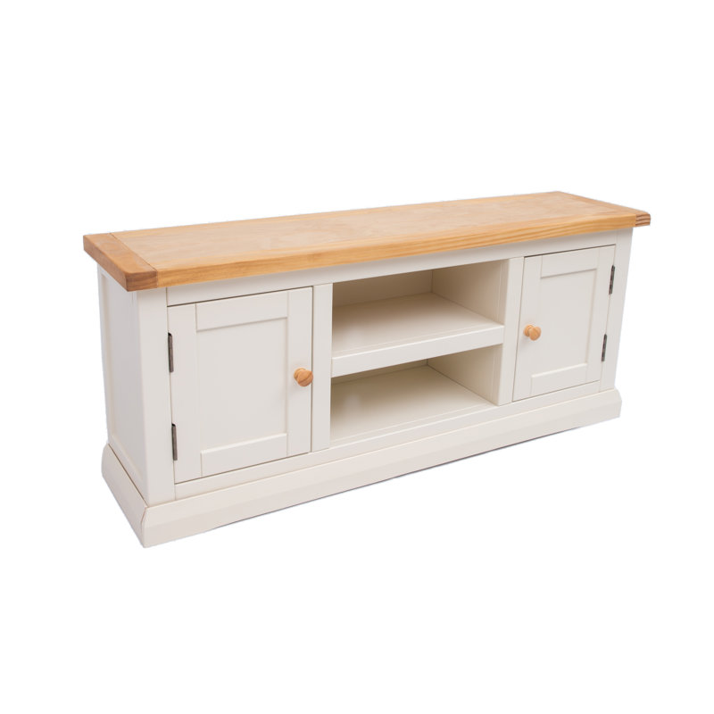 Courtland TV Stand, Beige/White/Yellow
