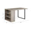 Table rectangulaire en chêne gris et noir, pieds en métal, options de rangement efficaces et table noire, pratique à construire