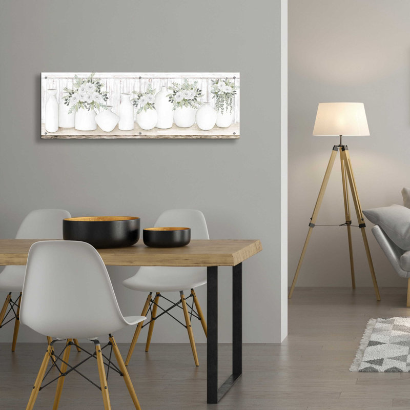 'White Simplicity' by Cindy Jacobs, Acrylic Glass Wall Art, 48" W x 16" H