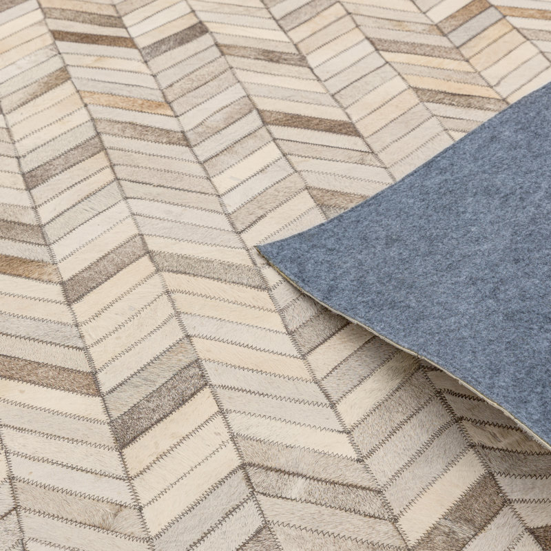 Karlee Chevron Cowhide Area Rug, Rectangle 200 x 300cm