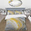 Ensemble de housse de couette abstrait gris et jaune Marble Symphony-107148125