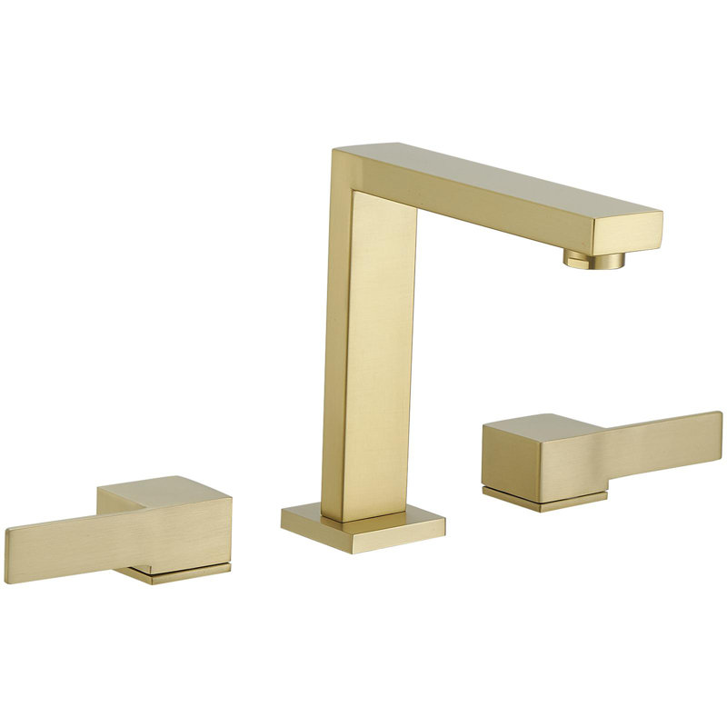 Widespread Double Handle Bathroom Faucet, Brushed Gold