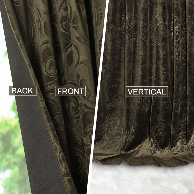 Jekhi Velvet Blackout Pair, Dutch Cocoa, 52" W x 108" L
