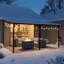 Galvanized Steel Patio Pergola Wall-Mounted With Sloping Roof-105706295