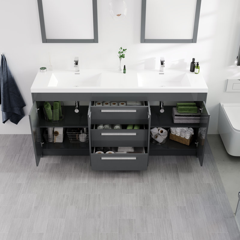 Wauconda 71" Double Bathroom Vanity Set