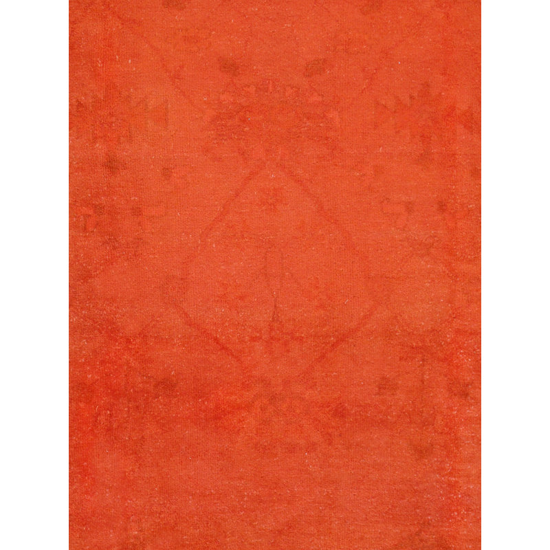 Lahore Hand Knotted Wool Oriental Area Rug in Coral