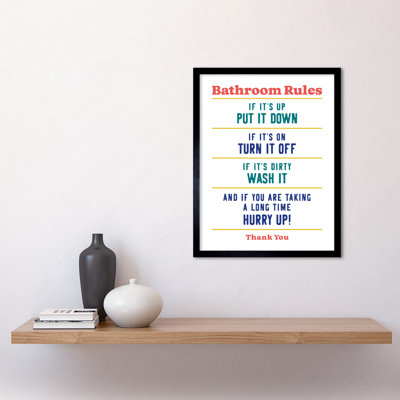 Bathroom Rules - Single Picture Frame Print