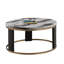 Ensemble de tables triangulaires de style contemporain 3 pièces, 1 table basse et 2 tables de bout en marbre
