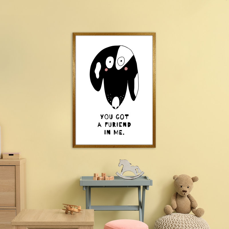 Dog by Miniofmine - Print, Brown Framed, 88cm H x 64cm W x 3cm D