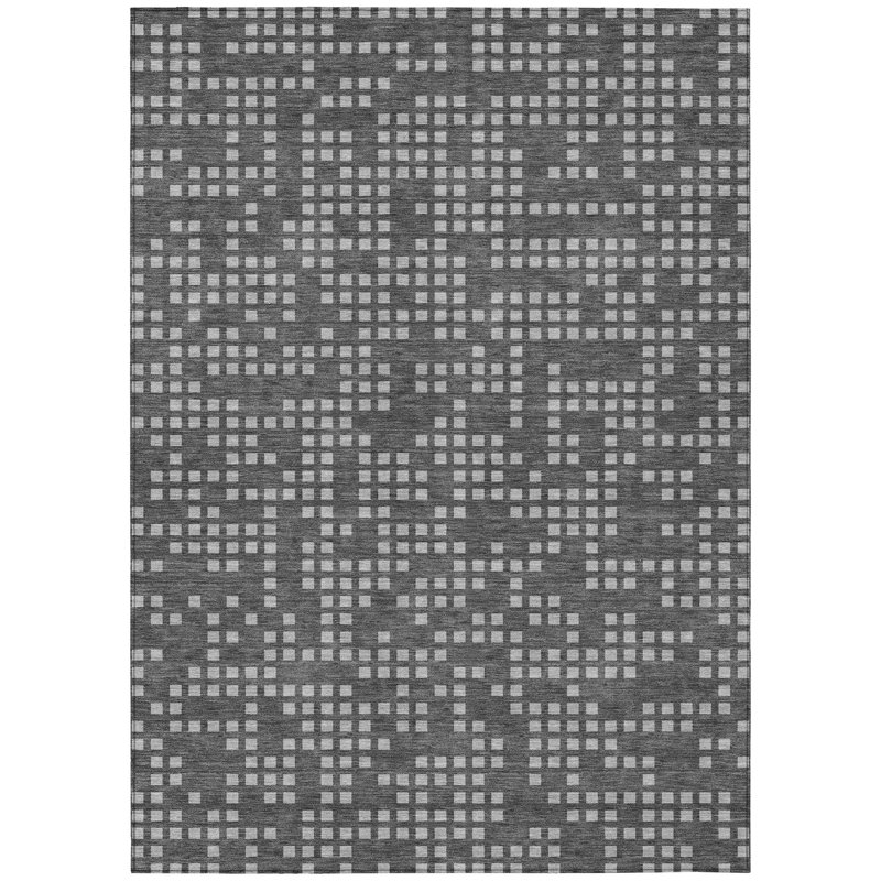 Machine Washable Indoor/Outdoor Chantille ACN2831 Kids Rug, Graphite, 8' x 10'