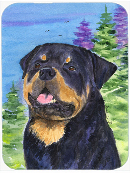 Winston Porter Rottweiler Rectangle Tempered Glass Cutting Board
