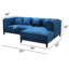 97" Wide Velvet Right Hand Facing Sofa & Chaise