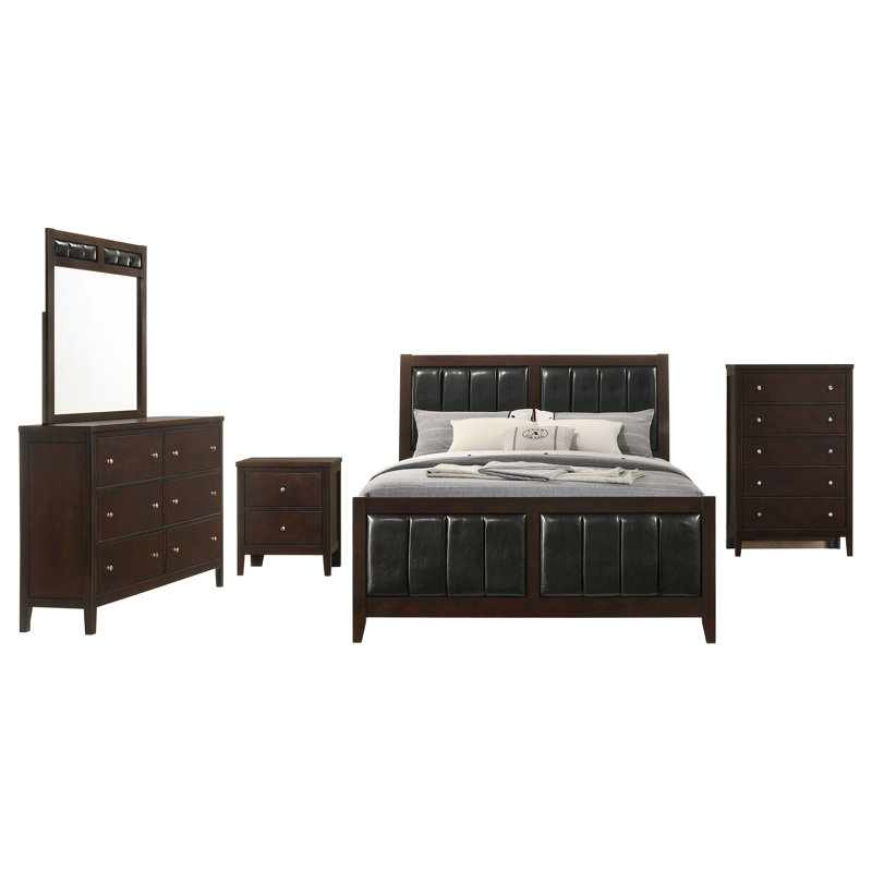 Ensemble de chambre avec très grand lit 5 pièces Najier Cappuccino, Très grand