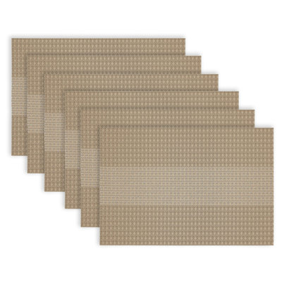 Yujun Vinyl Striped Rectangle Placemat