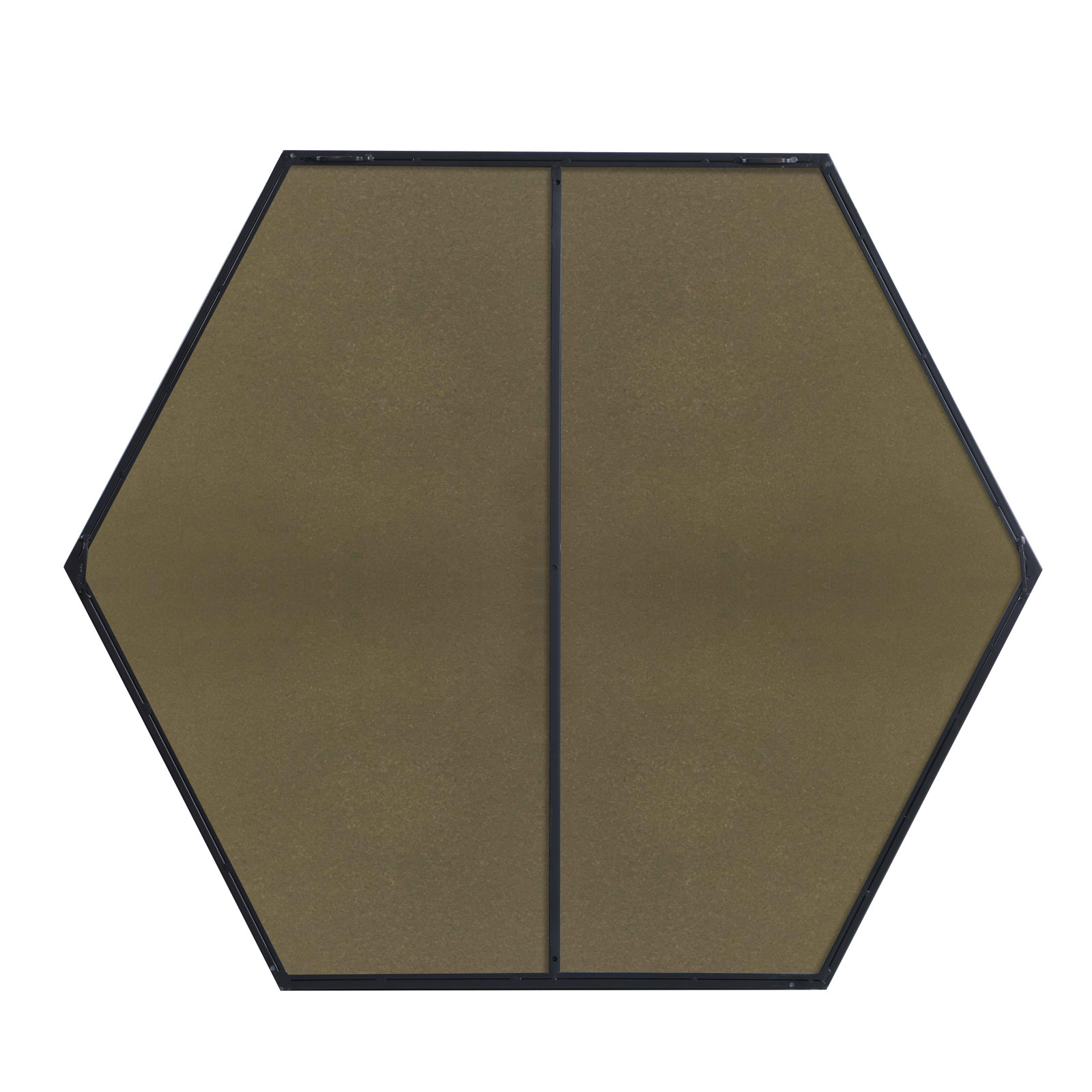 Sabine Metal Hexagon Wall Mirror, Black, 35" x 41"