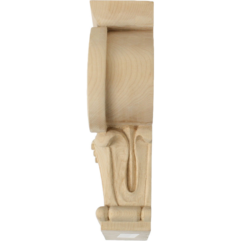 Capitale ionique romaine de Bradford, Merisier, H 9 1/8 po x l 12 7/8 po x P 2 5/8 po (l 6 1/4 po