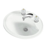 Sanibel Ceramic Circular Drop-In Bathroom Sink with Overflow