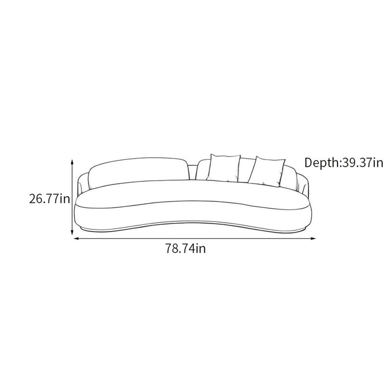 Alzain, H 26,77 po x l 78,74 po x P 39,37 po, Blanc / Orange