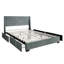 Lit plateforme double avec rangement en velours gris-1073106761-1073106762