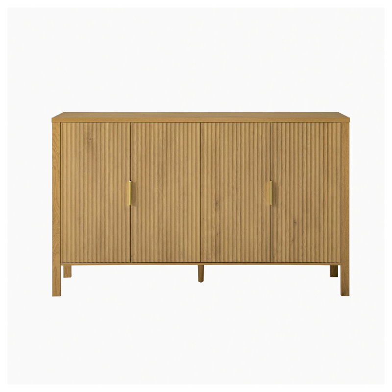 Armoire de rangement 57,5 po Modern Modern Stripe, Naturel