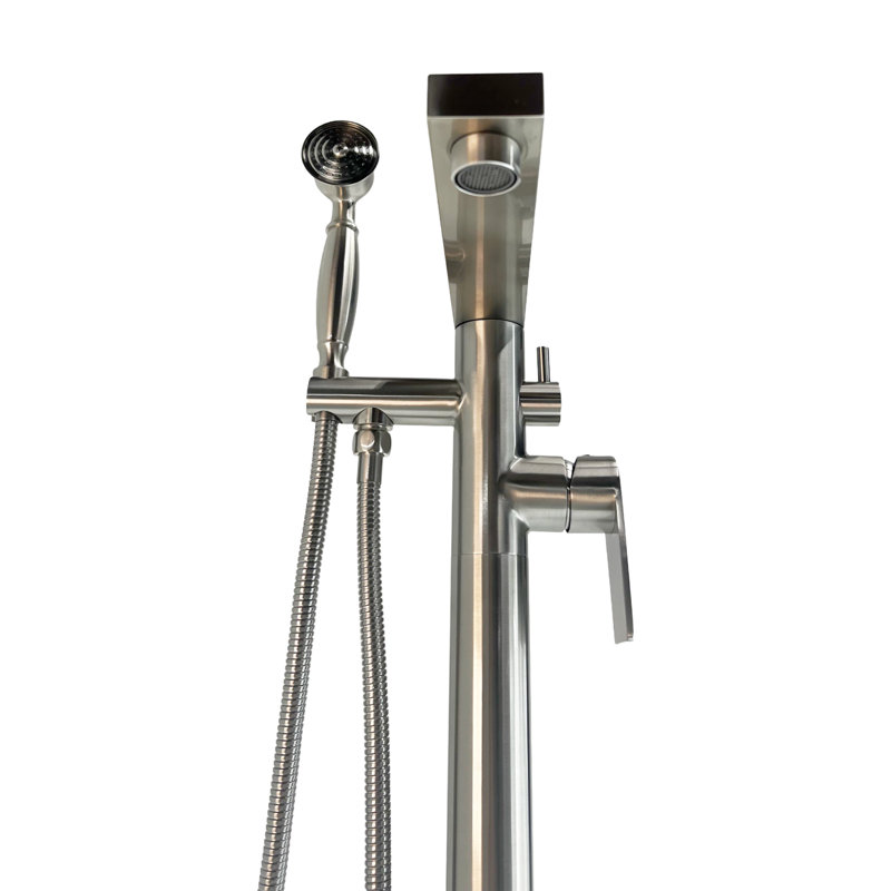 Freestanding Tub Filler Faucet with Hand Shower Venus - Brushed Nickel, Brushed Nickel, Float