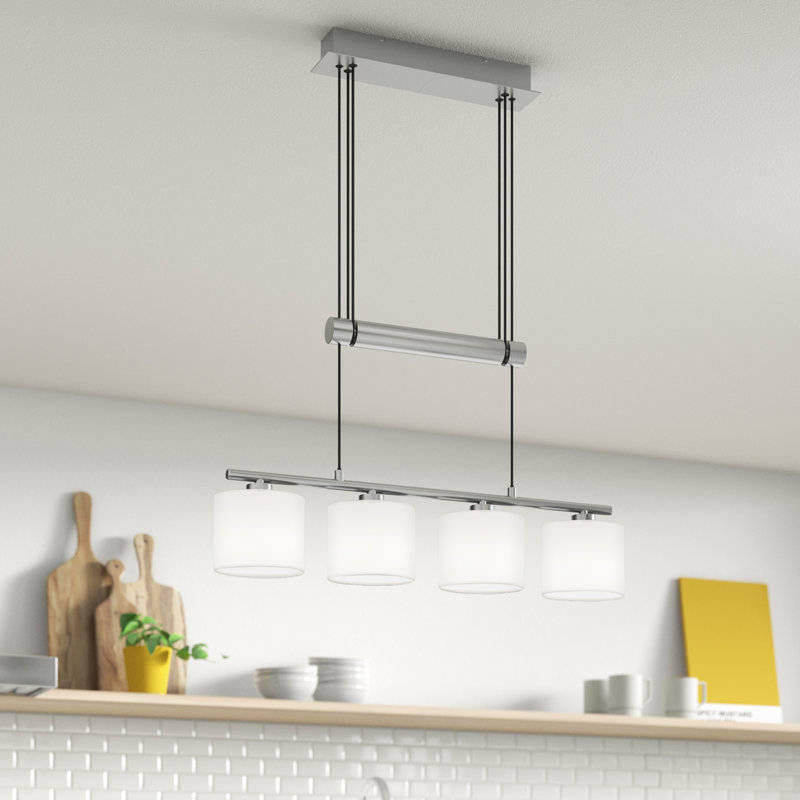 Linear Pendant Light 4 Flames Vicky, White