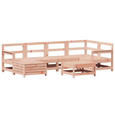 7 Piece Garden Sofa Set Solid Wood Douglas Fir