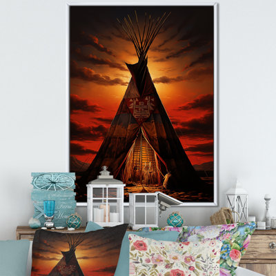 Tipi orange natif embrassant la tradition III - impression