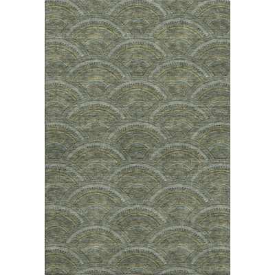 Premium Machine Washable Prisco Olive Rug