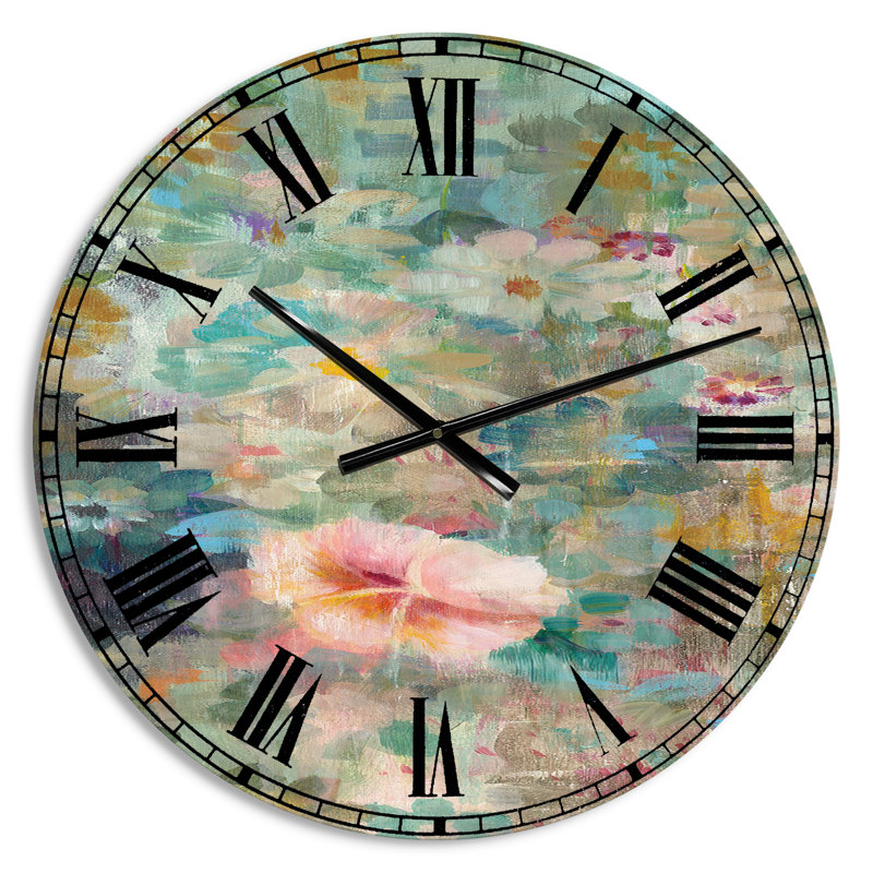 Flower Shower II - Cabin Wall Clock, Small