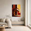 Art mural rétro sur toile en orange et rouge-1530885821
