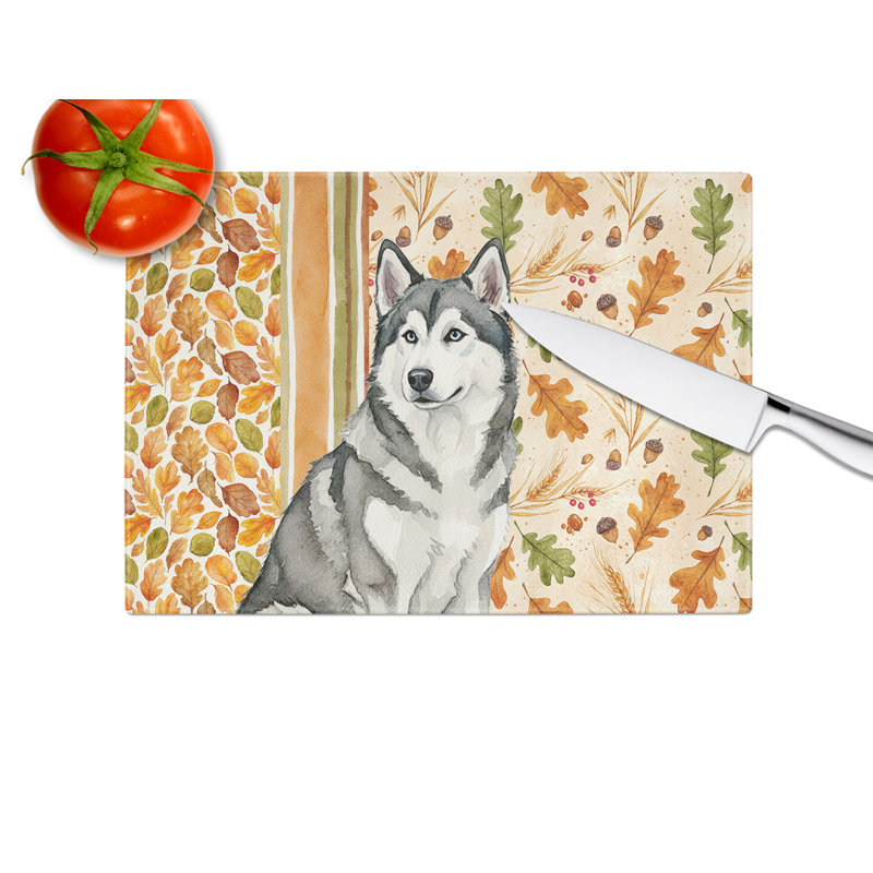 Planche à découper en verre gris et blanc Malamute Heirloom Alaskan