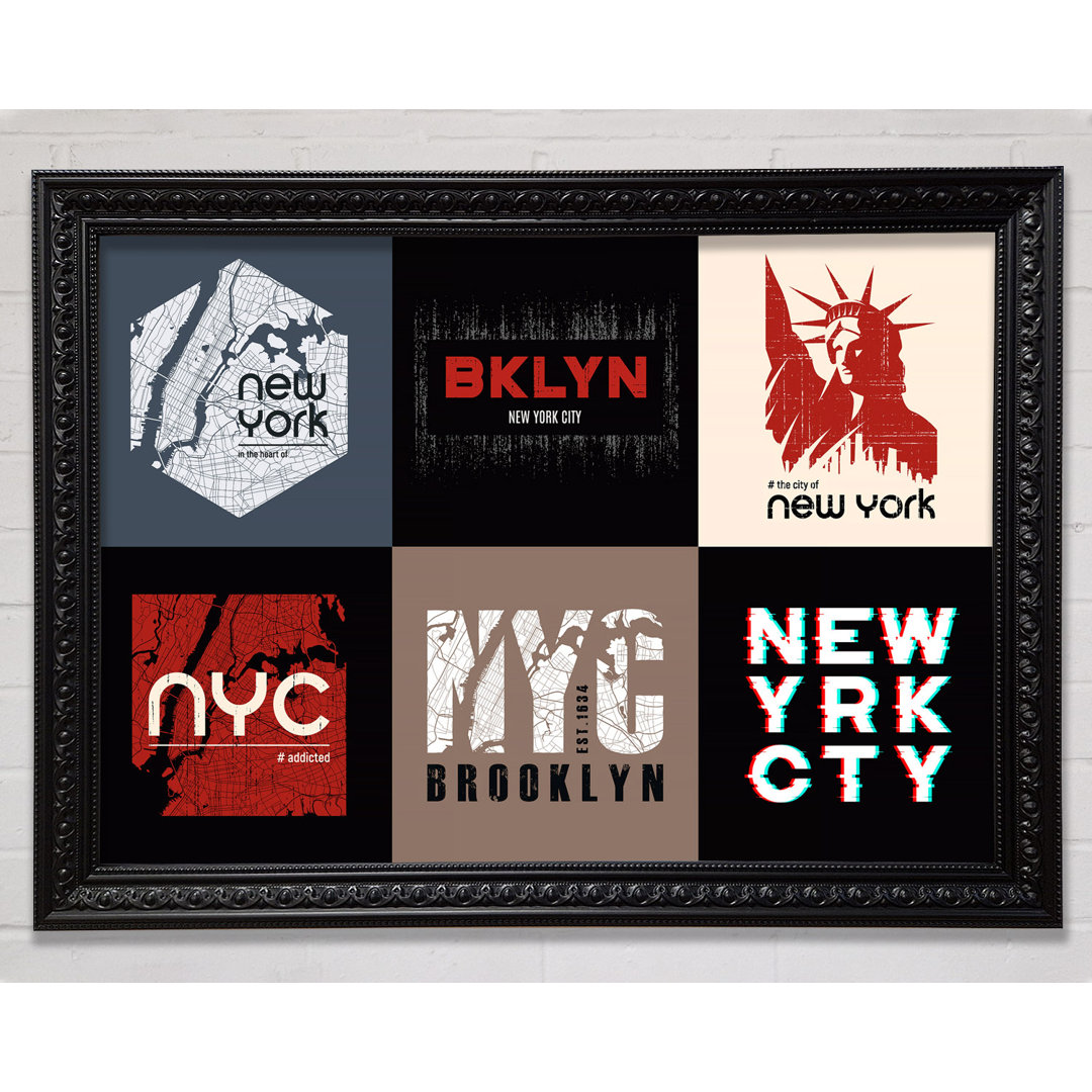 Gerahmter Kunstdruck New York Signs