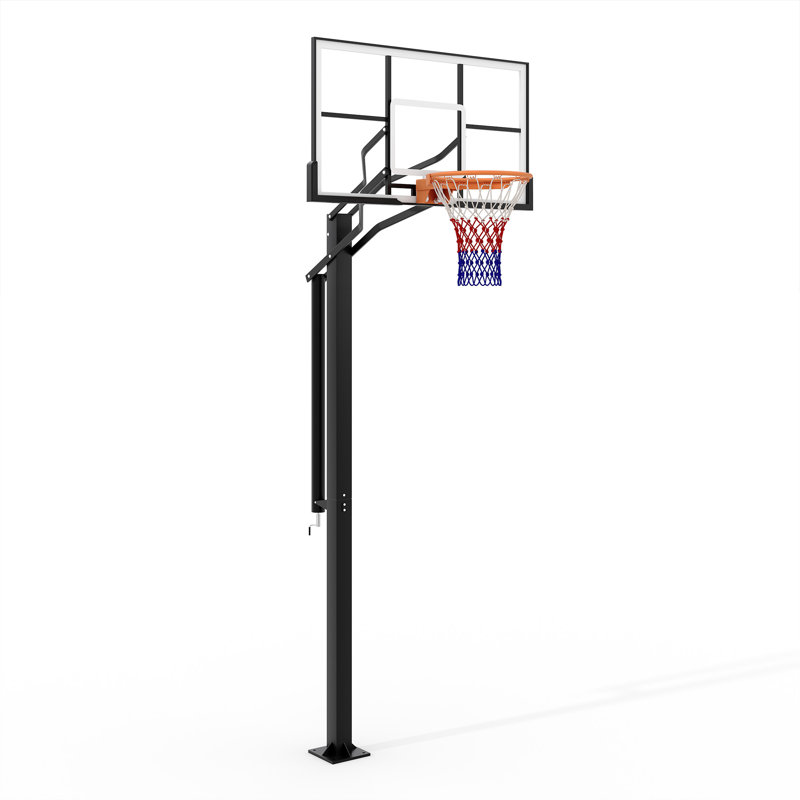 Panneau de basket-ball encastré de 55 po à hauteur réglable de 7,5 à 10 pi pour but extérieur