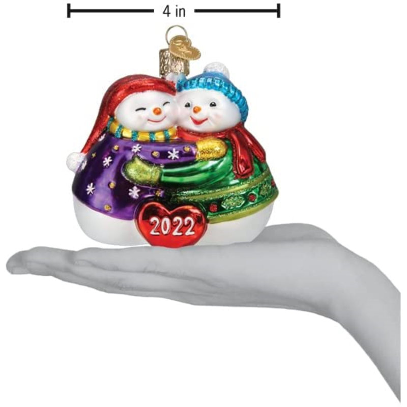 4 " Glass Snowman Hanging Figurine Ornament
