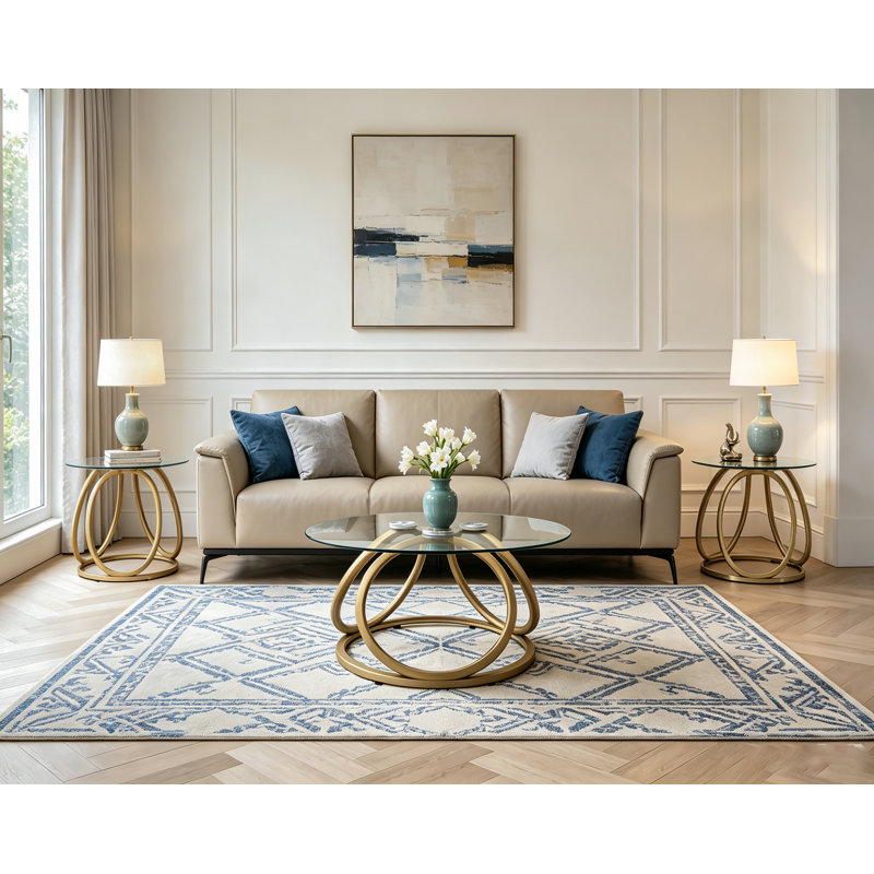 Aidric 5 - Piece Living Room Table Set, Gold