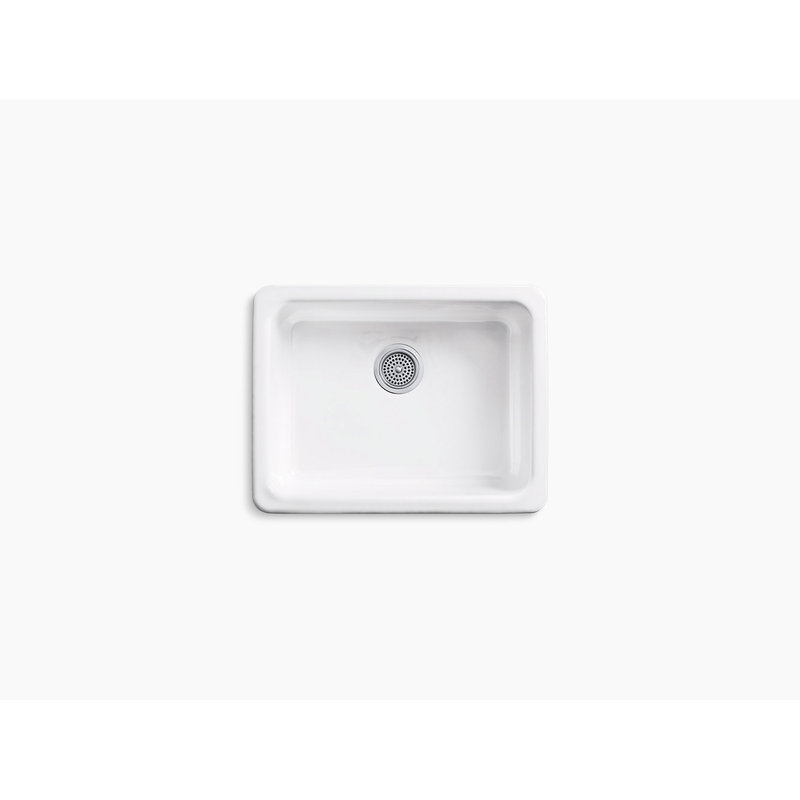 IronTones® 24.25" L x 19" W x 8" Dual Mount Kitchen Sink, White