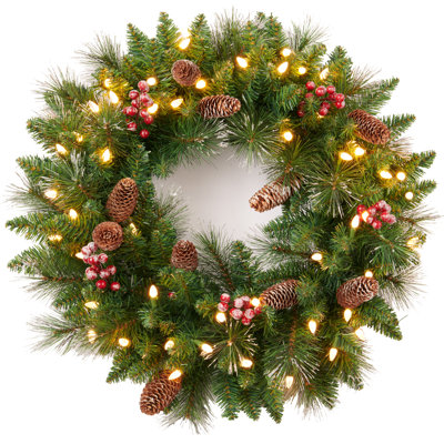 Couronne de rotin éclairée 24 po