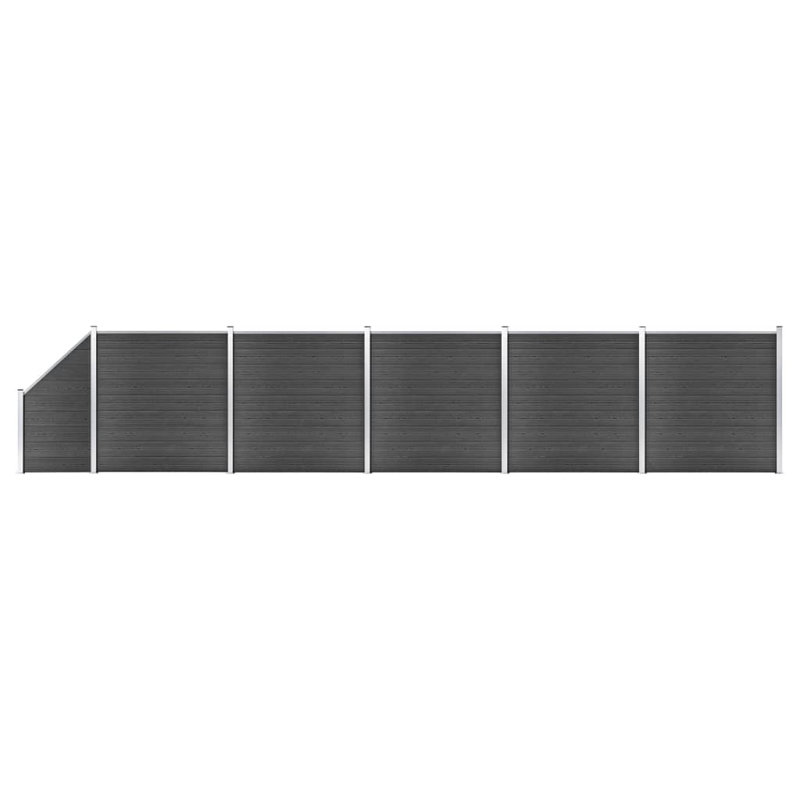 Margaree 472.44cm H x 965cm W Black Composite Fence Panels Included